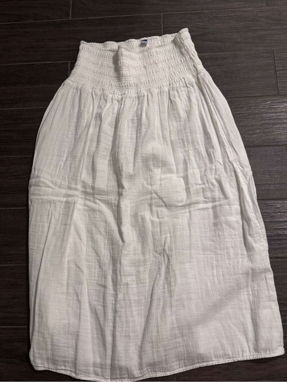 Old Navy White Smocked Waist Maxi Skirt